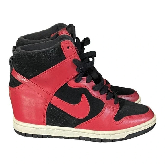 Nike ID Dunk Sky Hi Hidden Wedge Womens 6.5, UK 4, Black Red Sneakers 528899-016 - Picture 3 of 12